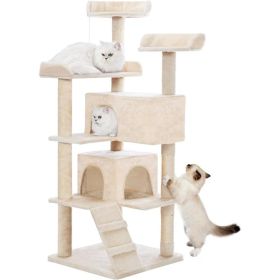 Made4Pets 56-inch Multi-Tier Cat Tree, Indoor Cat Cat Bed, Scratching Post, Toy, Activity Center, Playhouse, Kitten
