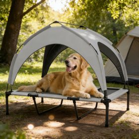 Elevated Dog Bed With Canopy, Raised Outdoor Pet Bed For Camping With Washable Breathable Mesh