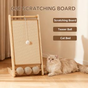 L-shaped Sisal Cat Scratching Board - With Hanging Ball - Scratching, Tapping, And Pouncing, One Base Meets The Three Major Instincts Of Cats