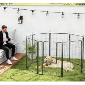 39 Inch Exercise Pen, 8 Panel Metal Pet Fence