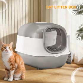 Thick Material Gray E24 Cat Litter Box, Stable And Durable Structure, More Reliable Cross-border Quality (Option: Defaulttitle)