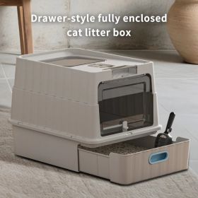 Simple Drawer Style Gray Cat Litter Box, Humanized Design, Does Not Occupy Household Storage Space (Option: Defaulttitle)